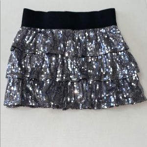 1989 Place Girls Sequin Silver Skirt Size 8
